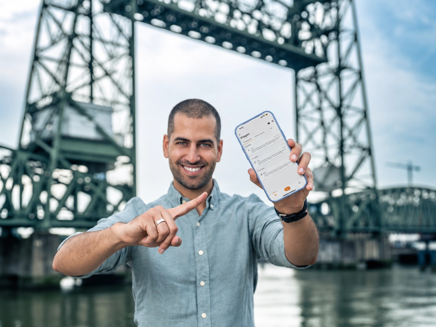Ondernemer stelt via de app een vraag aan zijn boekhouder bij Boekhoudheld