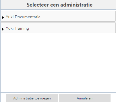 Hier wordt weergegeven hoe je als ondernemer de relevante administratie kan kiezen om documenten in up te loaden.